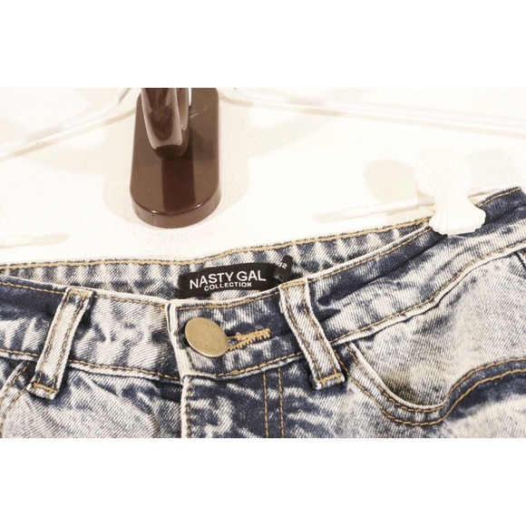 Nasty Gal Collection Acid Wash Ankle Slit Mom Style Denim Jeans US 1 - Picture 12 of 16
